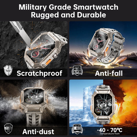 OUKITEL BT80 1000mAh Battery Capacity 5ATM Waterproof Rugged Outdoor Watch For Men